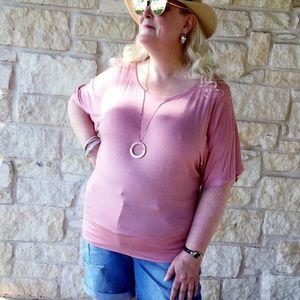 Pink Dolman Sleeve Top